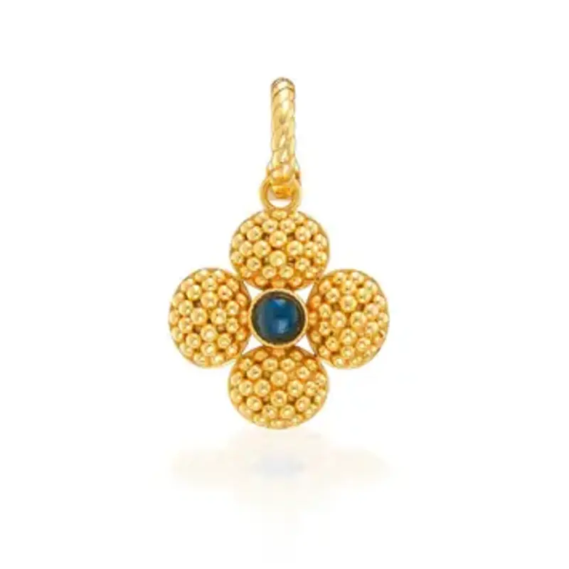 CAPUCINE DE WULF Berry Clover Double Sided Pendant - Blue Labradori