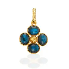 CAPUCINE DE WULF Berry Clover Double Sided Pendant - Blue Labradori