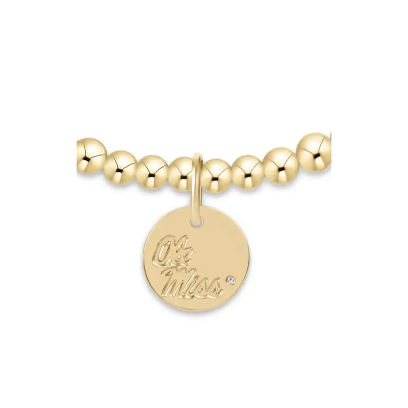 enewton ECOLLEGIATE CLASSIC GOLD 3MM BRACELET - OLE MISS DISC