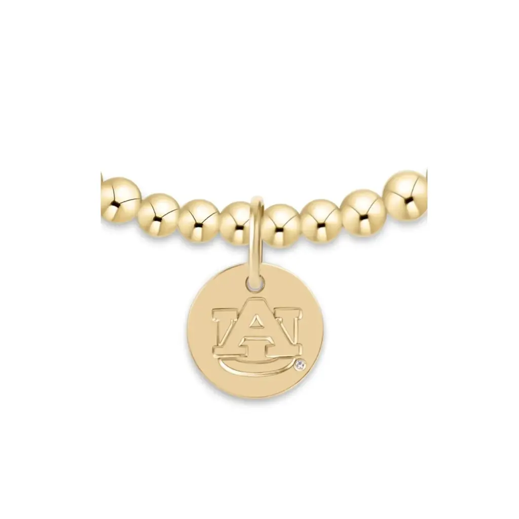 enewton ECOLLEGIATE CLASSIC GOLD 3MM BRACELET - AUBURN DISC