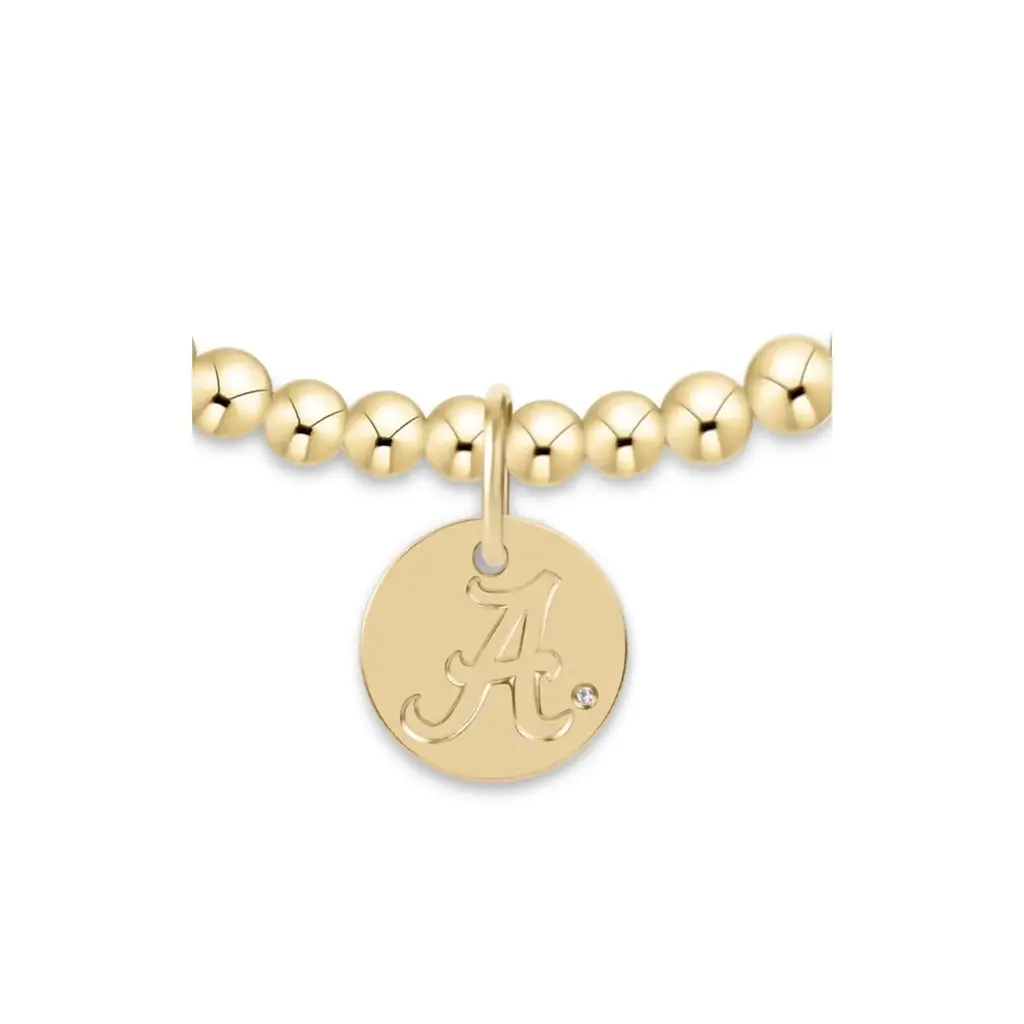 enewton ECOLLEGIATE CLASSIC GOLD 3MM BRACELET - ALABAMA DISC