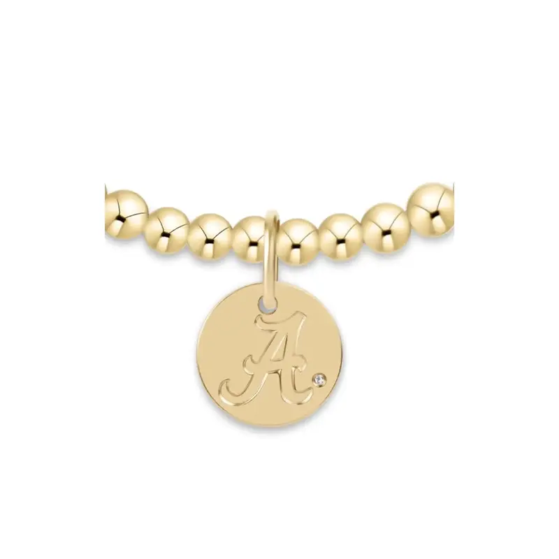 enewton ECOLLEGIATE CLASSIC GOLD 3MM BRACELET - ALABAMA DISC