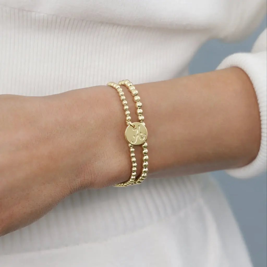 enewton ECOLLEGIATE CLASSIC GOLD 3MM BRACELET - ALABAMA DISC