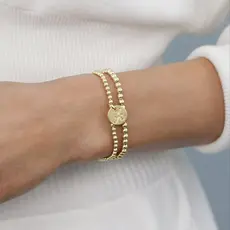 enewton ECOLLEGIATE CLASSIC GOLD 3MM BRACELET - ALABAMA DISC