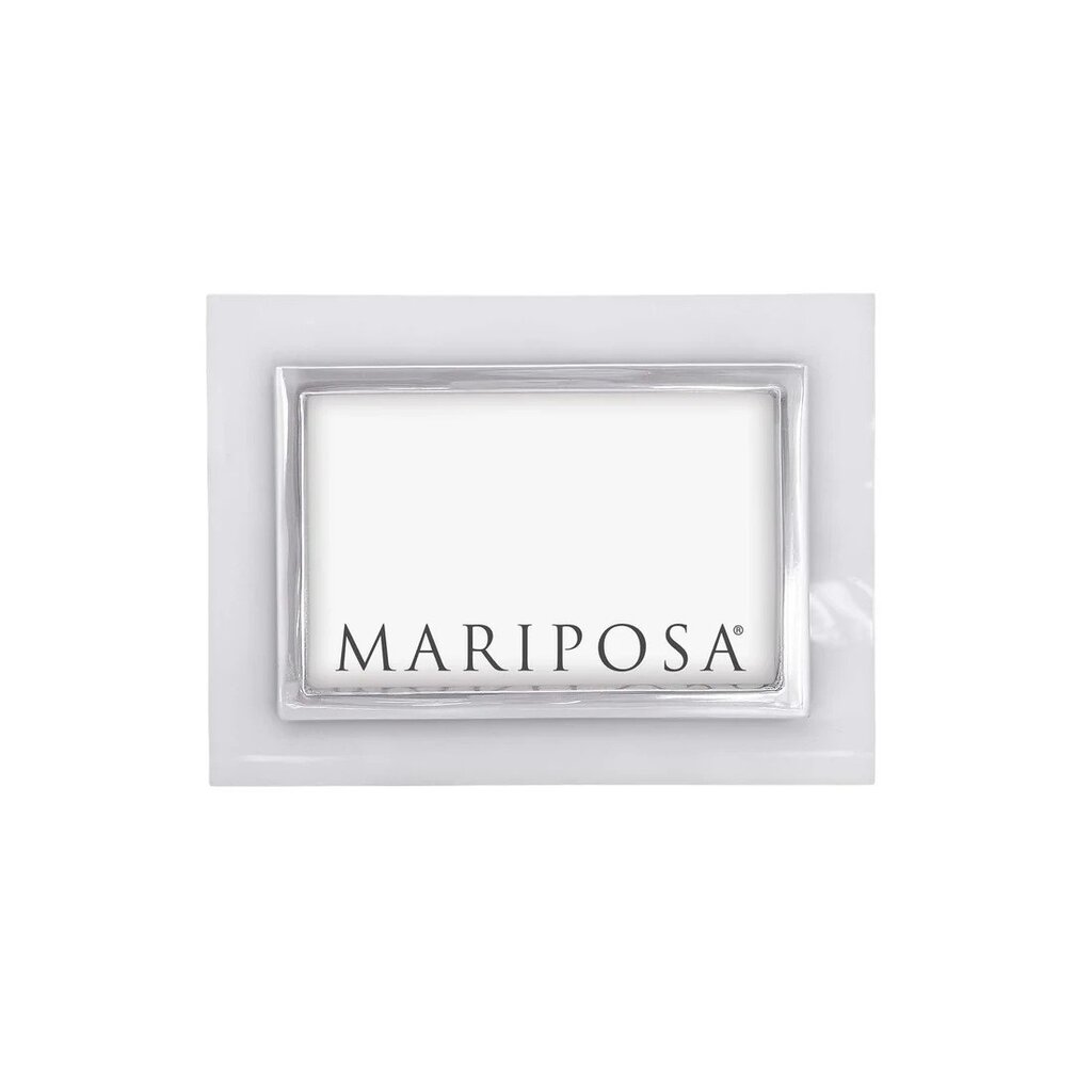 Mariposa White with Metal Inner Border 4 x 6 Frame