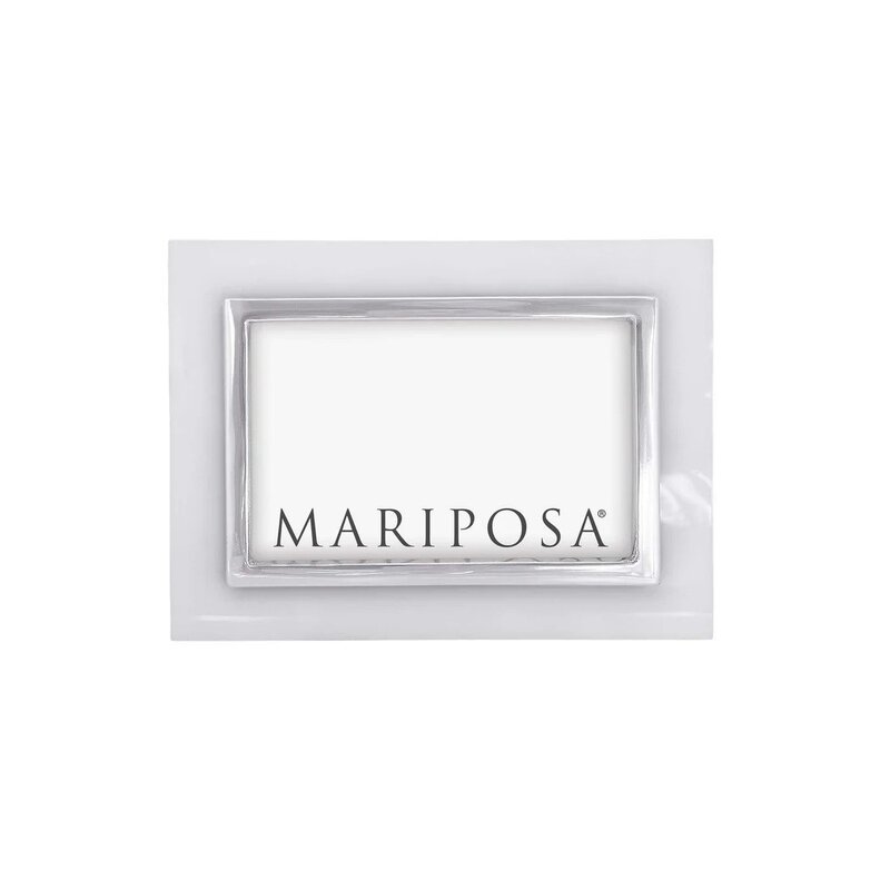 Mariposa White with Metal Inner Border 4 x 6 Frame