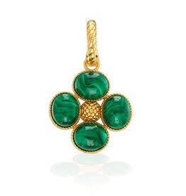 CAPUCINE DE WULF Berry Clover Double Sided Pendant - Malachite