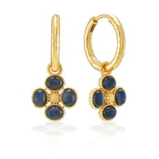 CAPUCINE DE WULF Berry Clover Hoop Earrings with Double Sided Charm