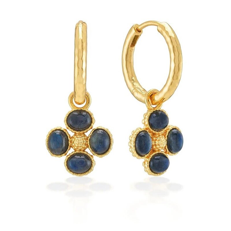 CAPUCINE DE WULF Berry Clover Hoop Earrings with Double Sided Charm