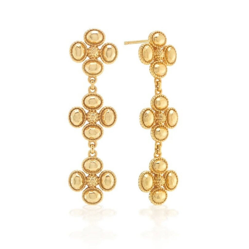 CAPUCINE DE WULF Berry Clover Linear Earrings - Gold