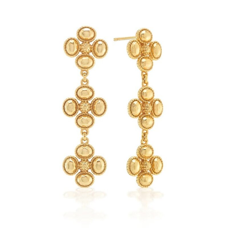 CAPUCINE DE WULF Berry Clover Linear Earrings - Gold