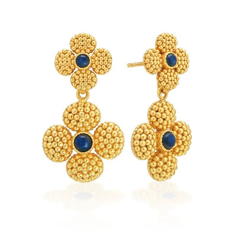 CAPUCINE DE WULF Berry Clover Convertible Duo Earrings - Blue Labra