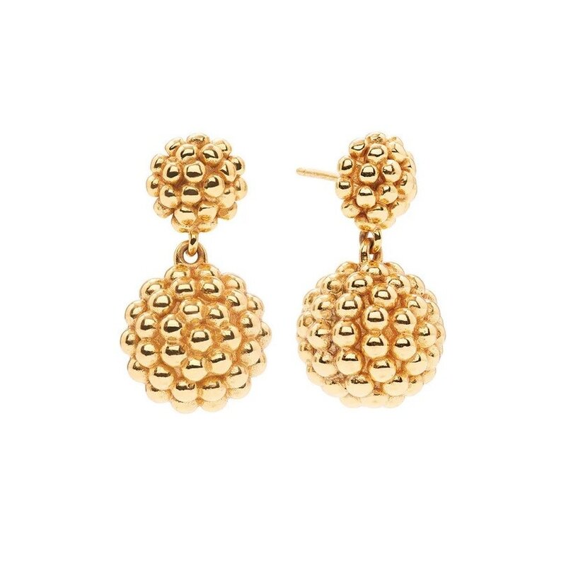 CAPUCINE DE WULF Berry Double Drop Earrings in Gold