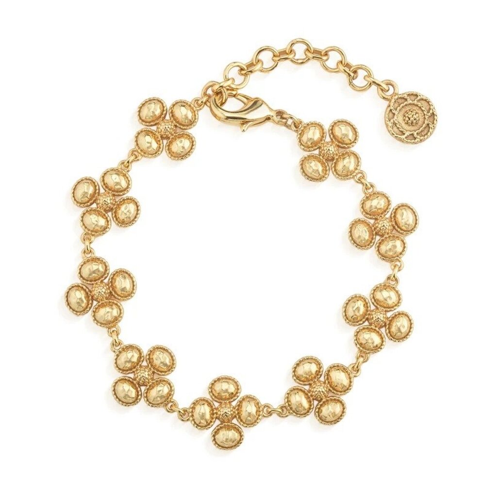 CAPUCINE DE WULF Berry Clover Linear Bracelet, 7"+2" - Gold
