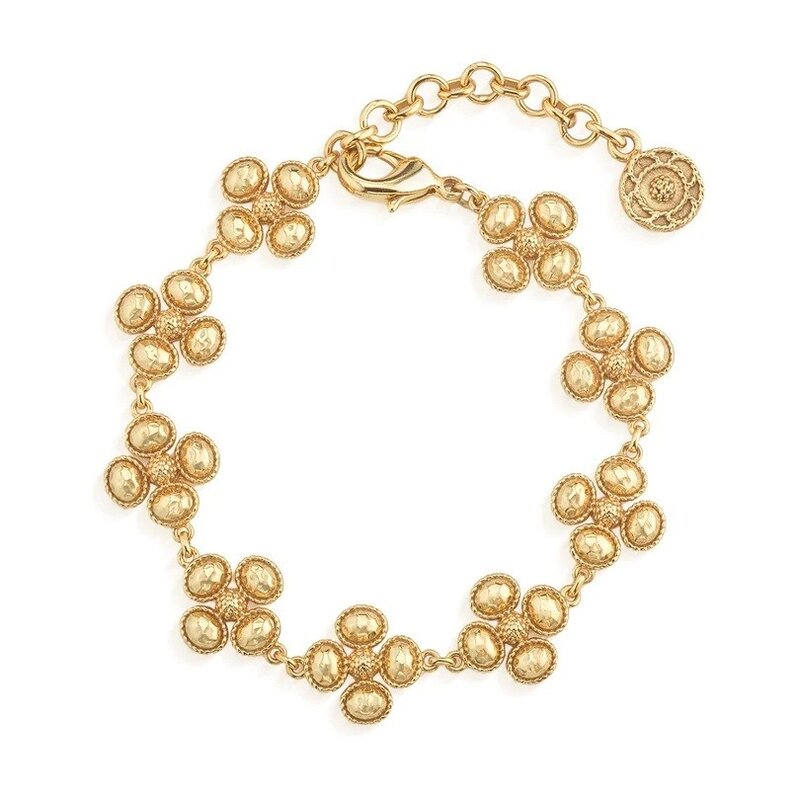CAPUCINE DE WULF Berry Clover Linear Bracelet, 7"+2" - Gold
