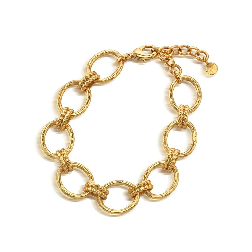 CAPUCINE DE WULF Cleopatra Grande Link Bracelet in Hammered Gold