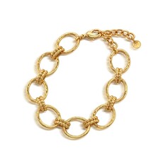 CAPUCINE DE WULF Cleopatra Grande Link Bracelet in Hammered Gold