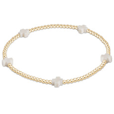 ENewton Design Signature Cross 2mm Gold Bracelet - Off-White