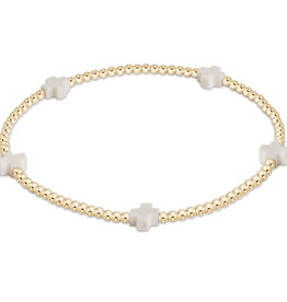 ENewton Design Signature Cross 2mm Gold Bracelet - Off-White