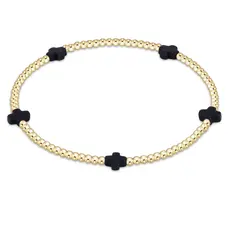 ENewton Design Signature Cross Small 2mm Gold Bracelet - Navy