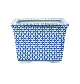 Fish Scale Blue 9" Cachepot