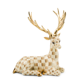 Mackenzie-Childs mocha check resting deer