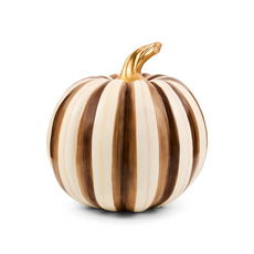 Mackenzie-Childs chocolate stripe medium pumpkin