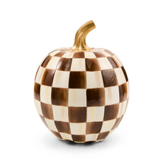 Mackenzie-Childs chocolate check small pumpkin