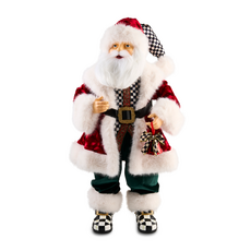 Mackenzie-Childs animated courtly fabric santa
