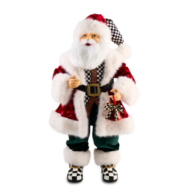 Mackenzie-Childs animated courtly fabric santa