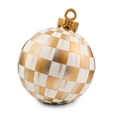 Mackenzie-Childs gold check large tabletop ornament