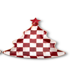 Mackenzie-Childs cherry check tree trinket tray