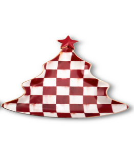 Mackenzie-Childs cherry check tree trinket tray