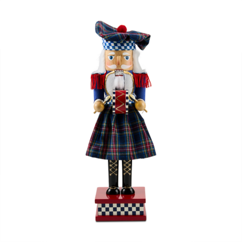 Mackenzie-Childs timeless tartan wood nutcracker