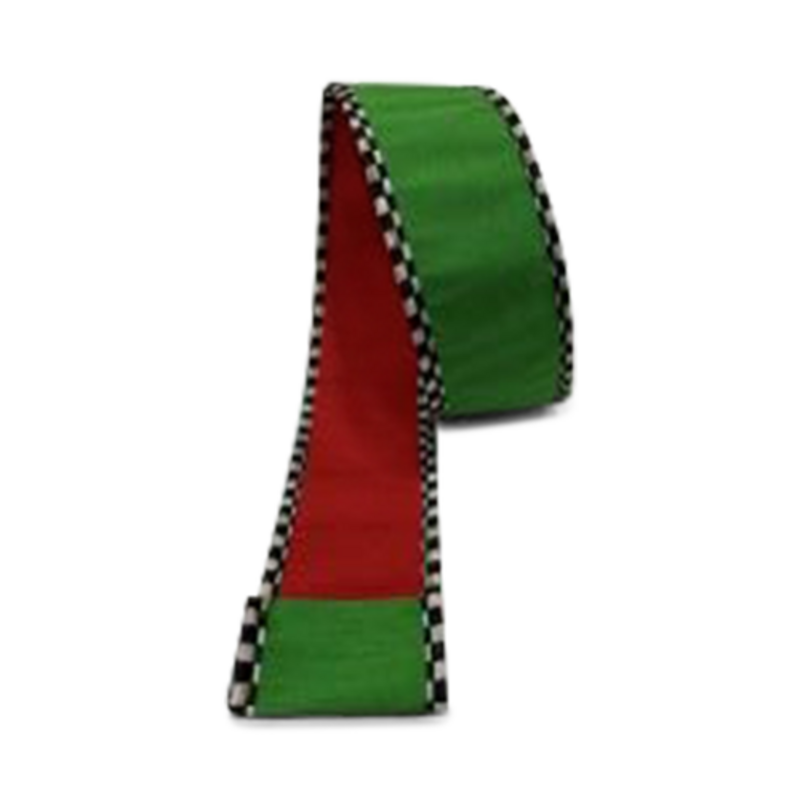 Mackenzie-Childs confetti red and green 2.5" ribbon