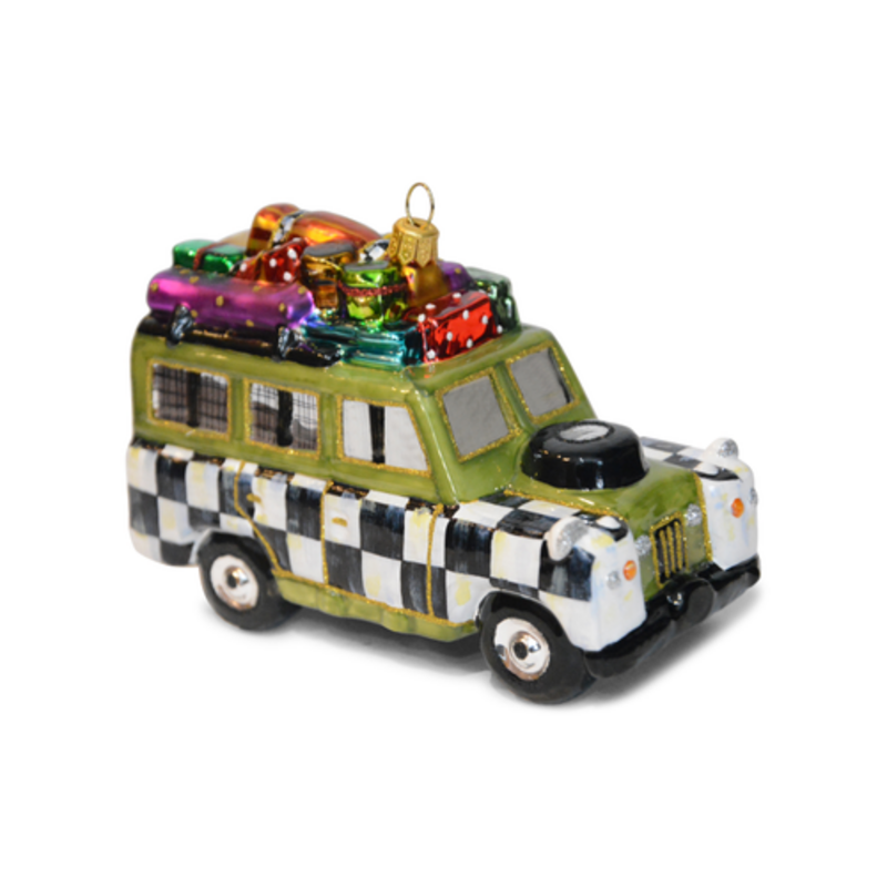 Mackenzie-Childs christmas vacation car glass ornament