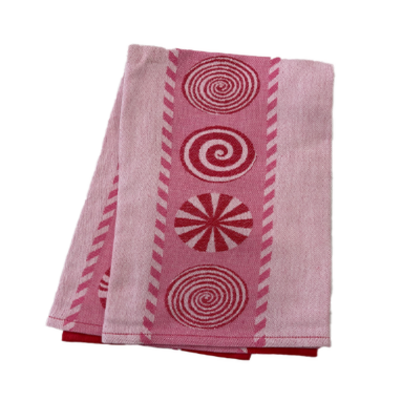 Mackenzie-Childs peppermint jacquard dish towel