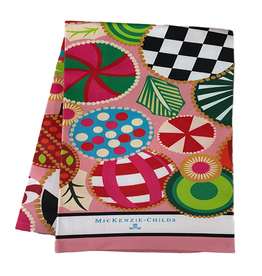 Mackenzie-Childs jolly ornaments printed dish towel