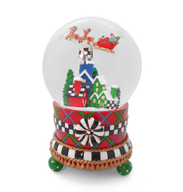 Mackenzie-Childs tartan village snow globe