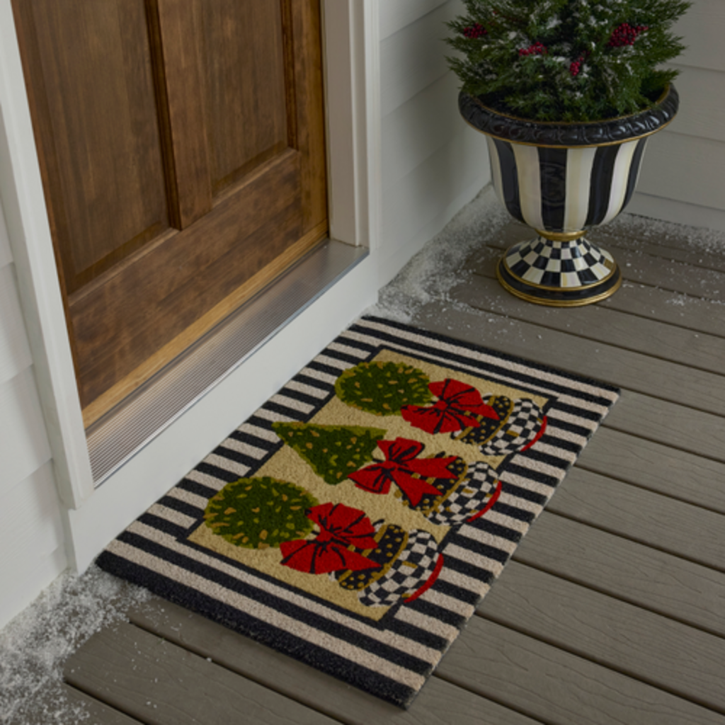 Mackenzie-Childs topiary entrance mat