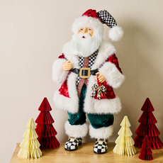 Mackenzie-Childs animated courtly fabric santa
