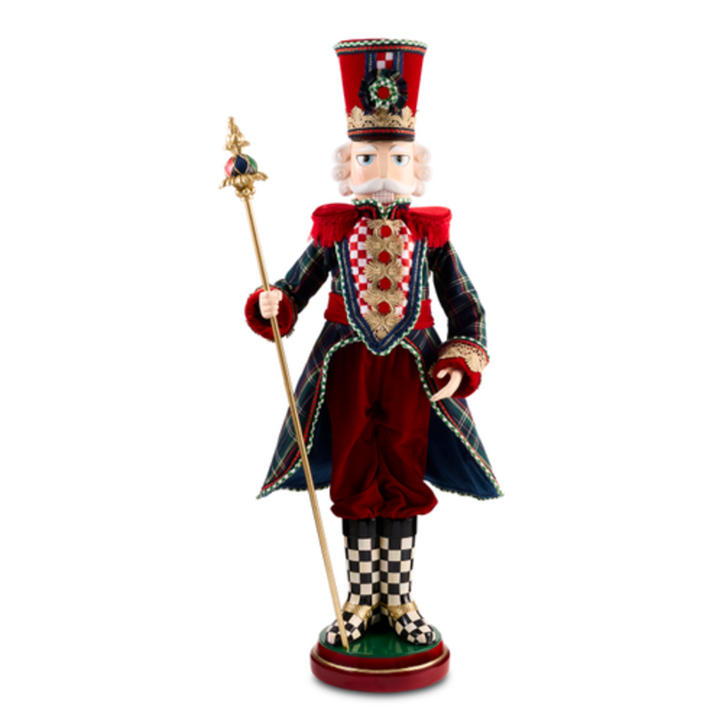 Mackenzie-Childs timeless tartan fabric nutcracker