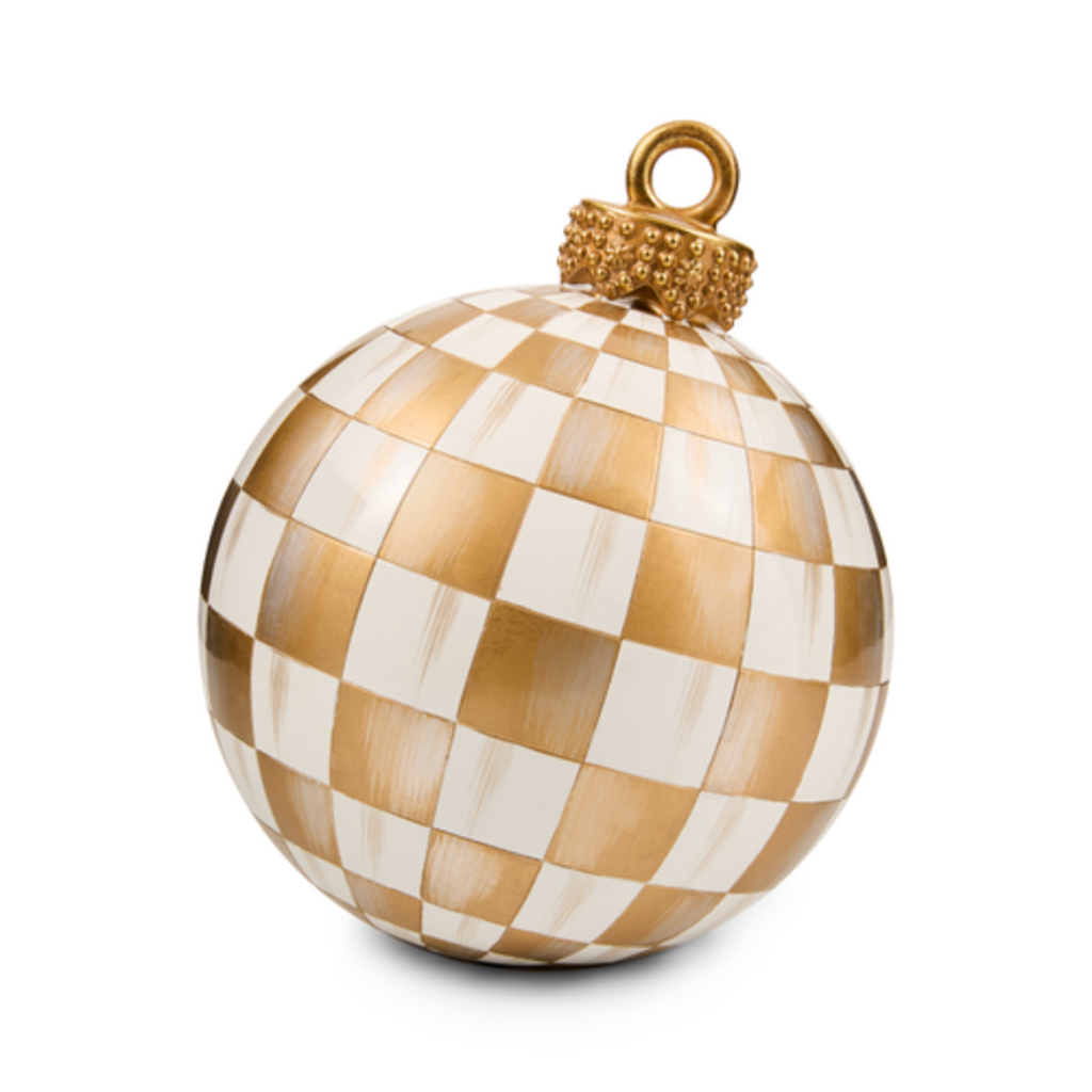 Mackenzie-Childs gold check small tabletop ornament