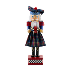 Mackenzie-Childs timeless tartan wood nutcracker