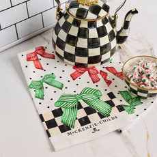 Mackenzie-Childs holiday bow printed dish towel