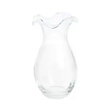 Vietri Hibiscus Glass Clear Vertical Fluted Small Vase