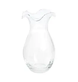 Vietri Hibiscus Glass Clear Vertical Fluted Small Vase