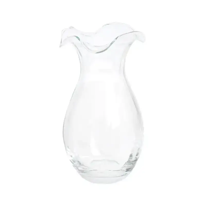 Vietri Hibiscus Glass Clear Vertical Fluted Small Vase