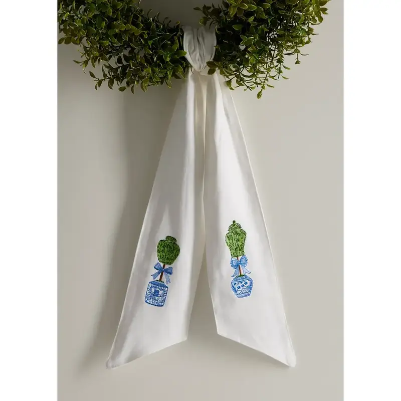 60" Topiaries Wreath Sash