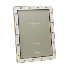 White Enamel & Gold Locket Frame 5x7